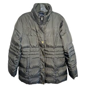 London Fog Down Puffer Jacket Olive Green Sz Medium